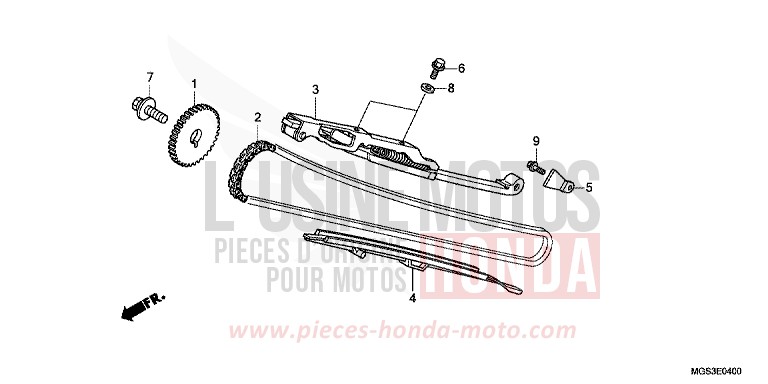 NOCKENWELLENKETTE/SPANNVORRICHTUNG von NC700X Schaltgetriebe DEGITAL SILVER METALLIC (NHA30) von 2013